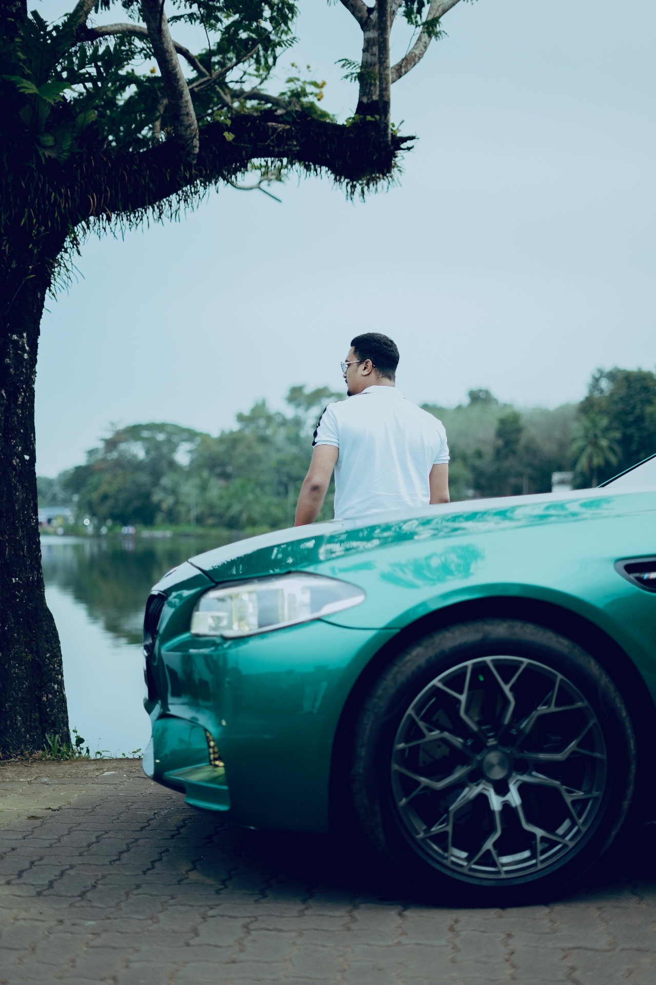 Afshan Afsal with a Mercedes in Dubai